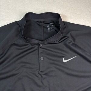Nike Golf Polo Shirt Mens 2XL Black Momentum Blade Collar Performance Stretch